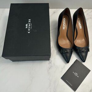 COACH leather pointed toe pump heels